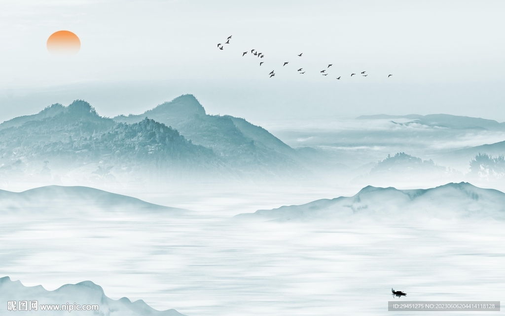 新款 高端中式山水 tiF分层