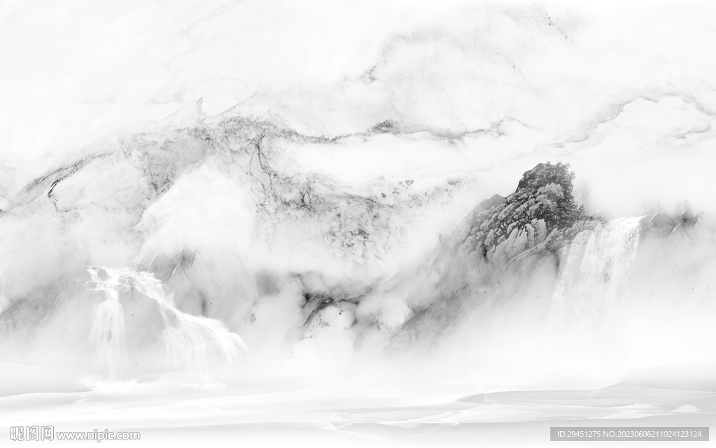 新款 中式热卖山水 tiF分层