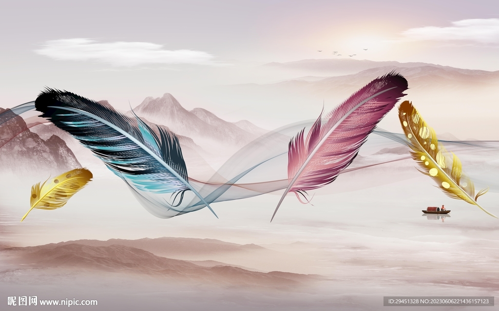 高端 高清中式山水 Tif分层