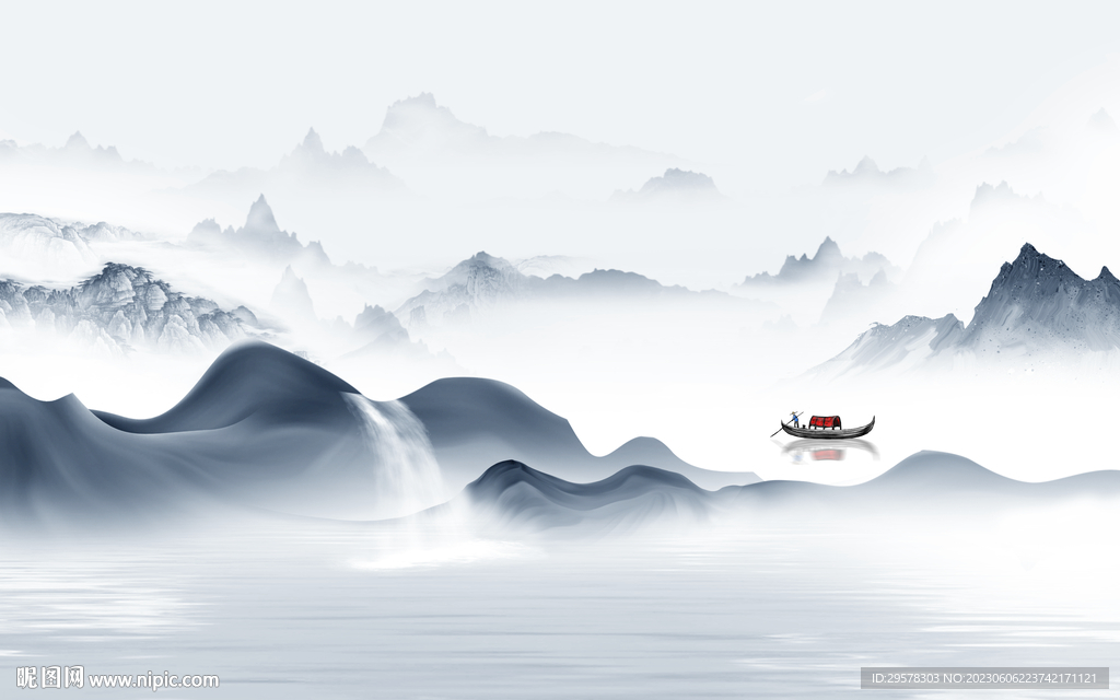 高档 新款中式山水 TIf分层