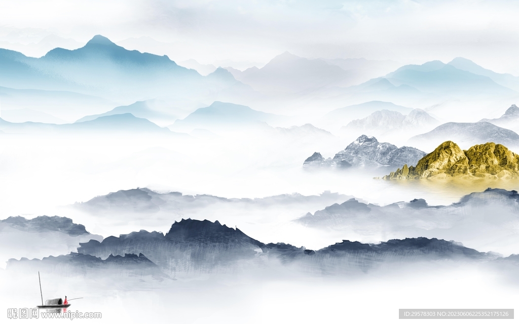 高档 简约最新山水 TIf分层