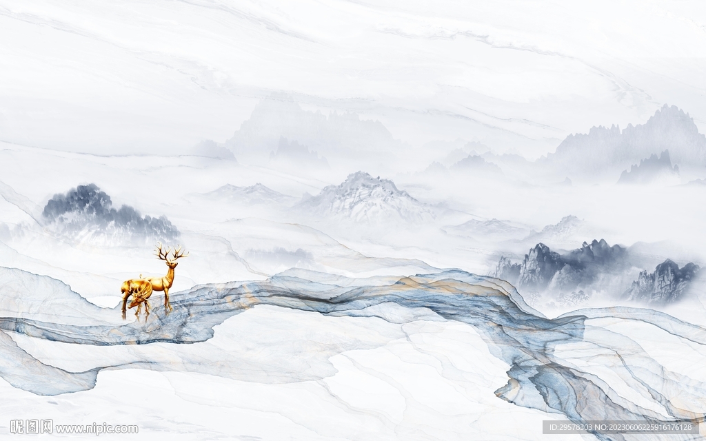 高清 简约最新山水 TIf分层