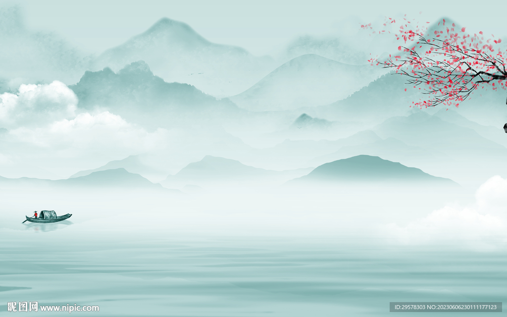 高端 新款中式山水 TIf分层