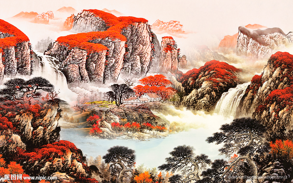 新品 简约最新山水 TIf分层