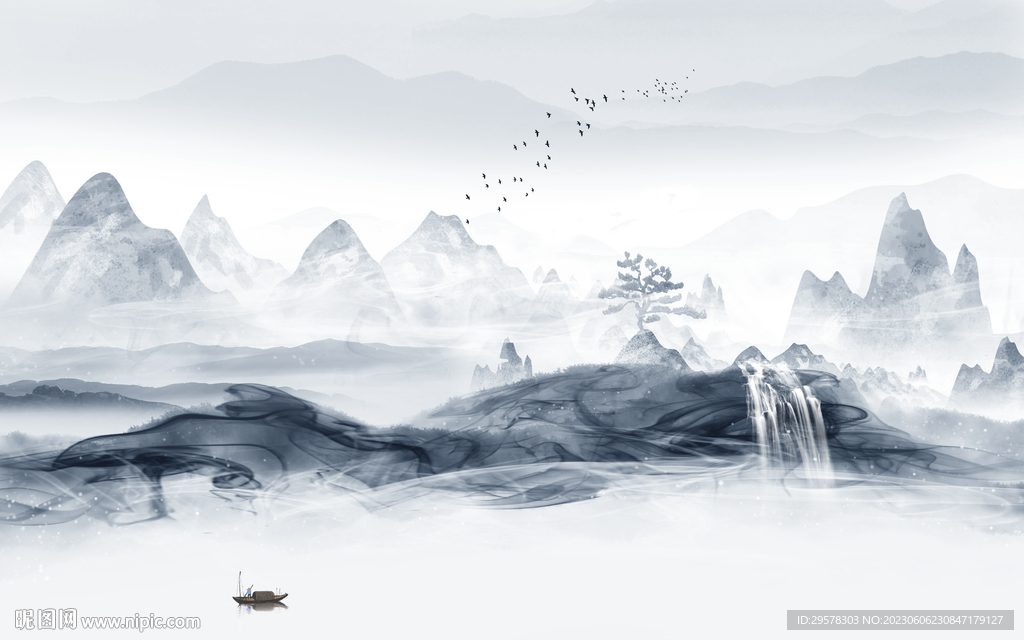 人气 简约最新山水 TIf分层