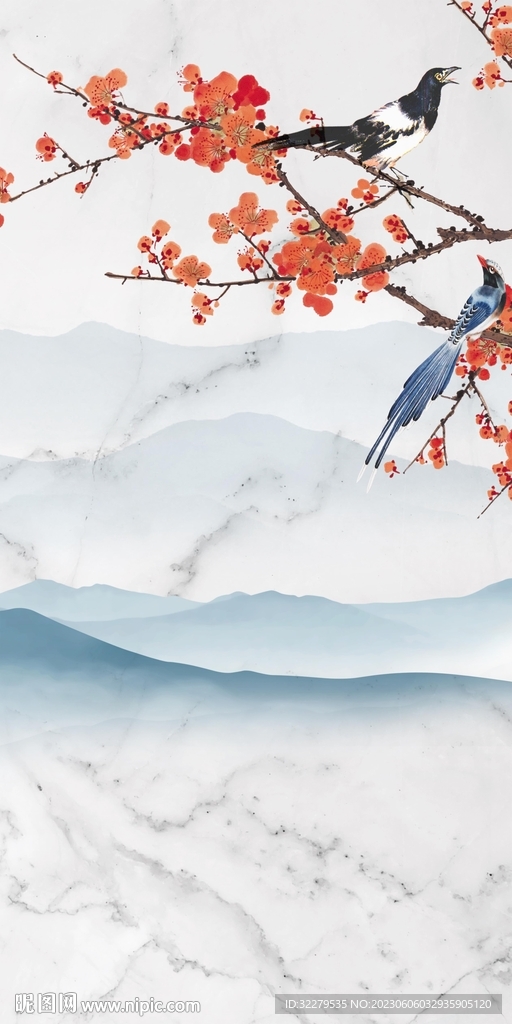 花鸟 现代高清玄关 tIf分层