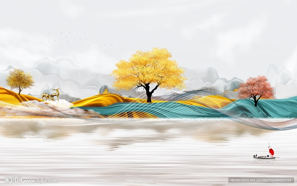 奢华 新传现代山水 TIf分层