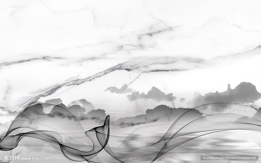 大气 灰色别墅山水 TIf分层