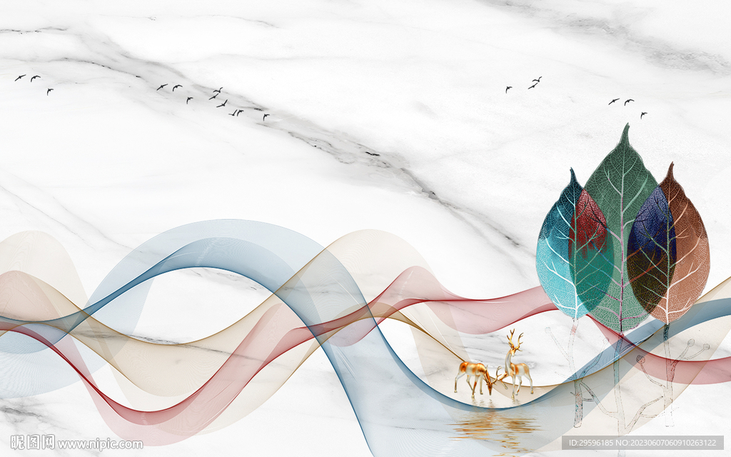 豪华 轻奢新客厅画 TIF分层