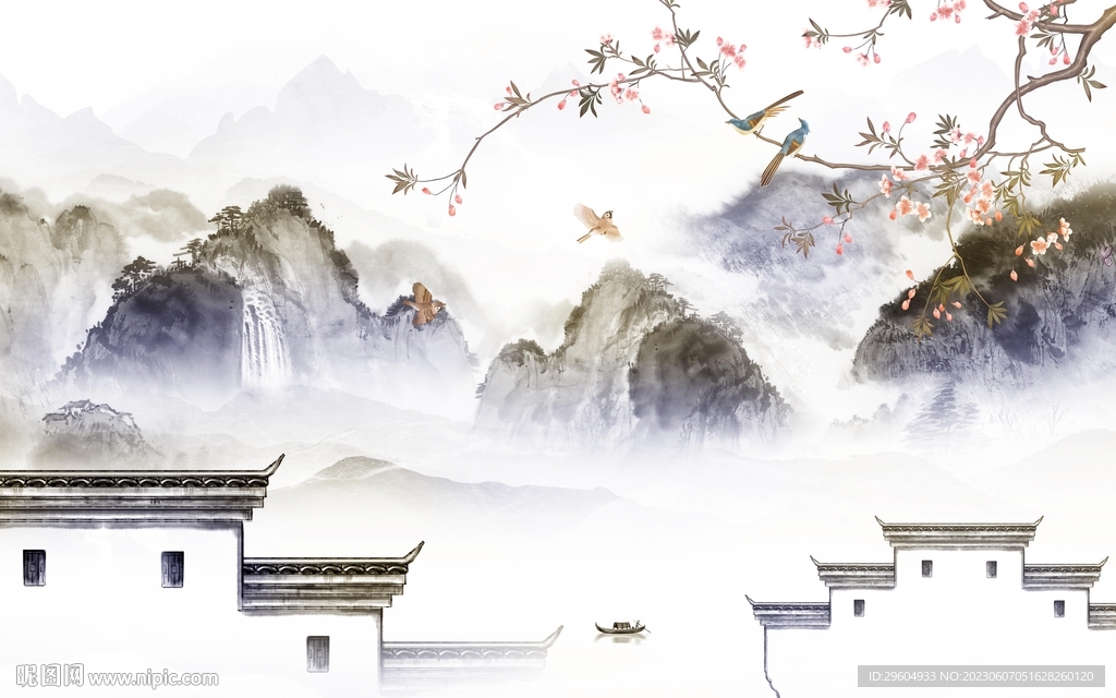 中式 客厅新款山水 TIf分层