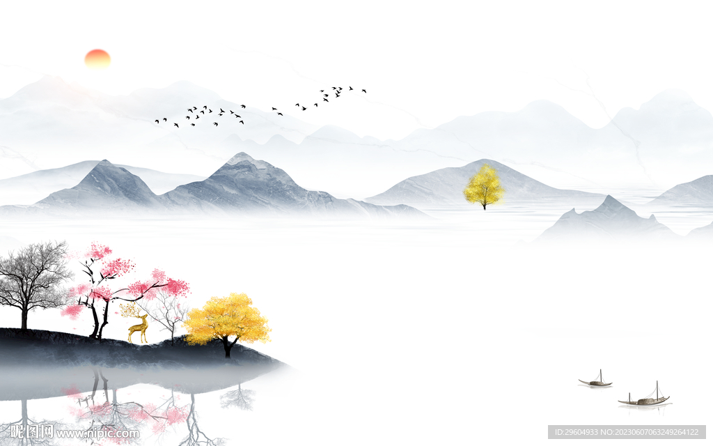 极简 客厅新款山水 TIf分层