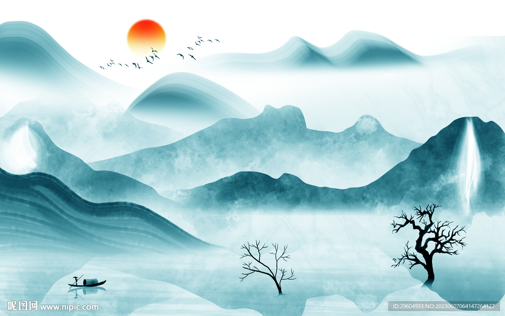 最新 客厅新款山水 TIf分层