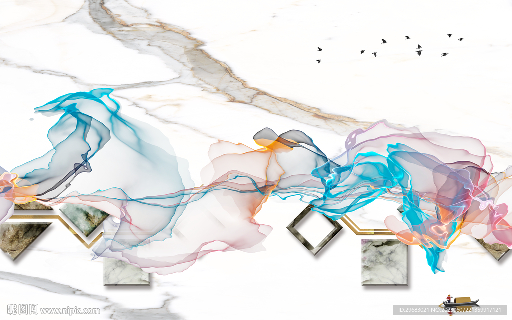 现代 简奢欧式框画 TIF分层