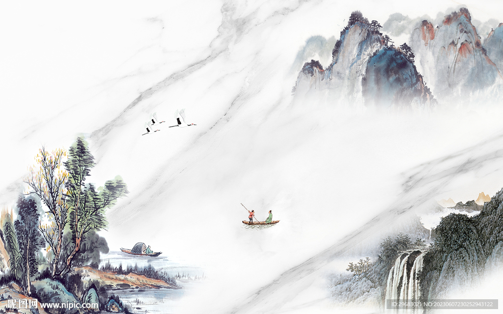 高档 中式爆款山水 TIF分层