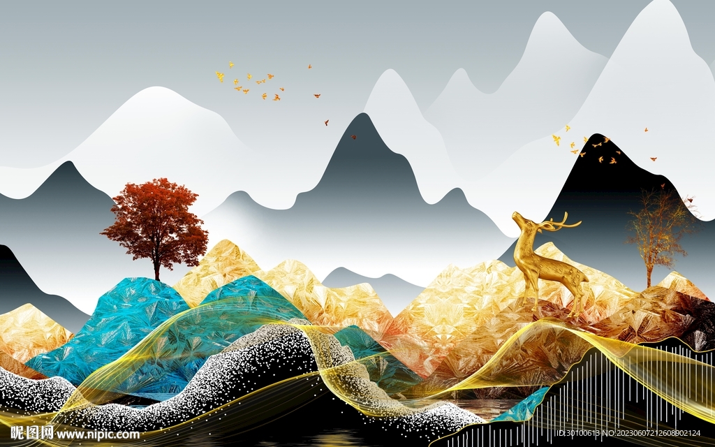 高档 高端现代山水 tiF分层