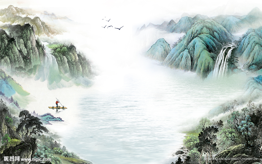 现代 最新客厅山水 tif分层