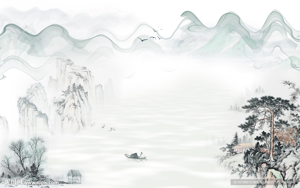 别墅 高端电视山水 tif分层