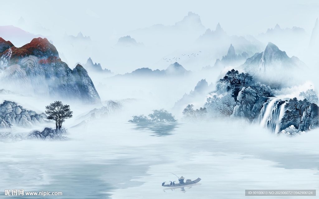 新款 高端电视山水 tif分层