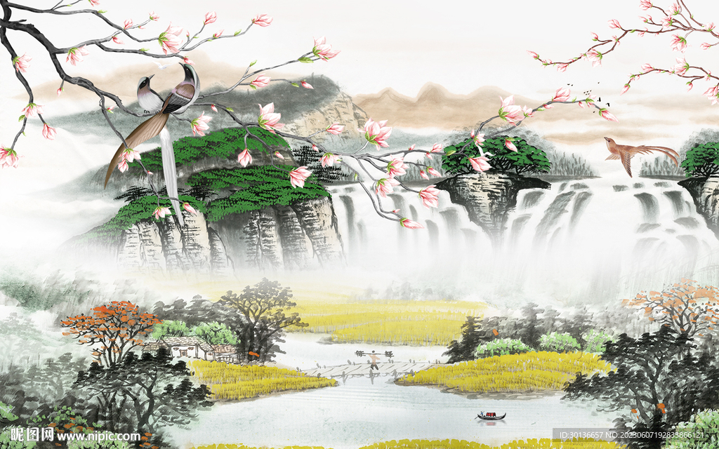 客厅 高端背景山水 tiF分层