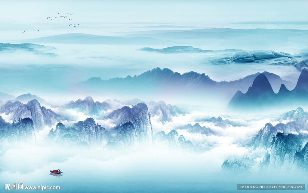 别墅 高端背景山水 tiF分层