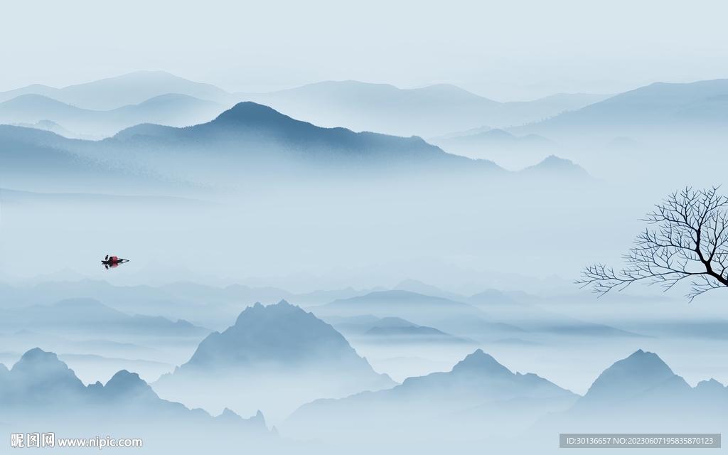 现代 高端背景山水 tiF分层