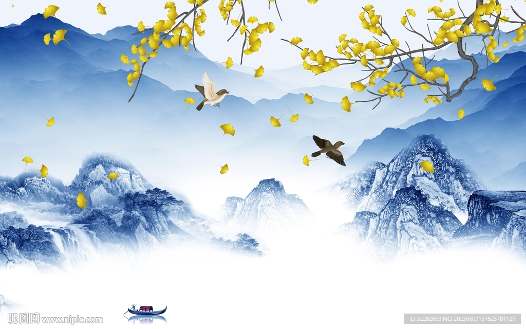 最新 别墅中式山水 tIf分层