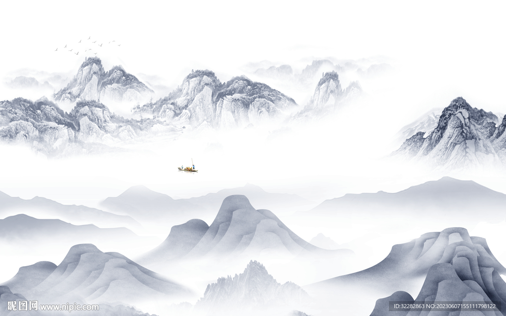 客厅 最新爆款山水 TIf分层