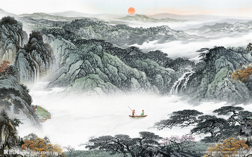 新品 高清电视山水 tif分层