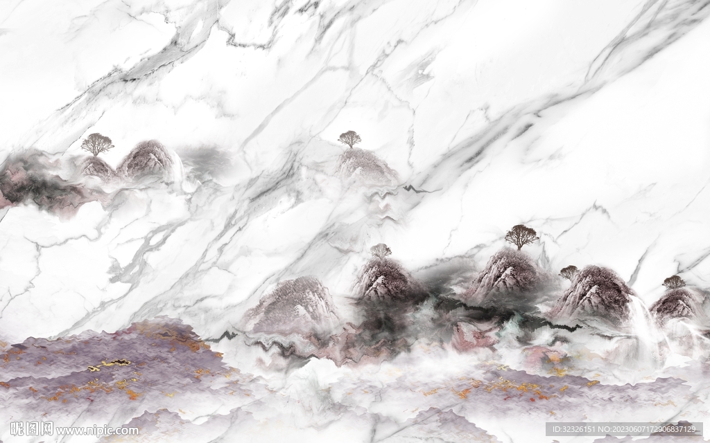 现代 高清电视山水 tif分层