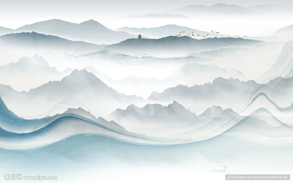 新款 新传意境山水 tif分层