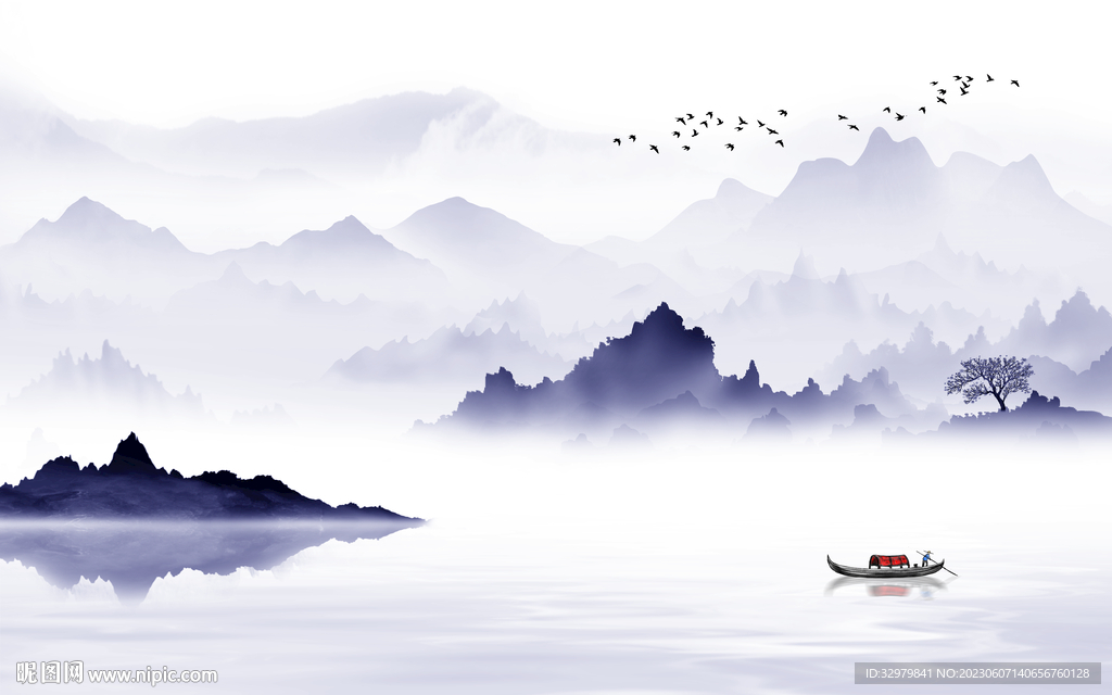 高档 新传意境山水 tif分层