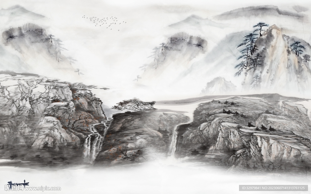 人气 新传意境山水 tif分层