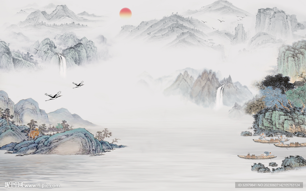 大气 新传意境山水 tif分层