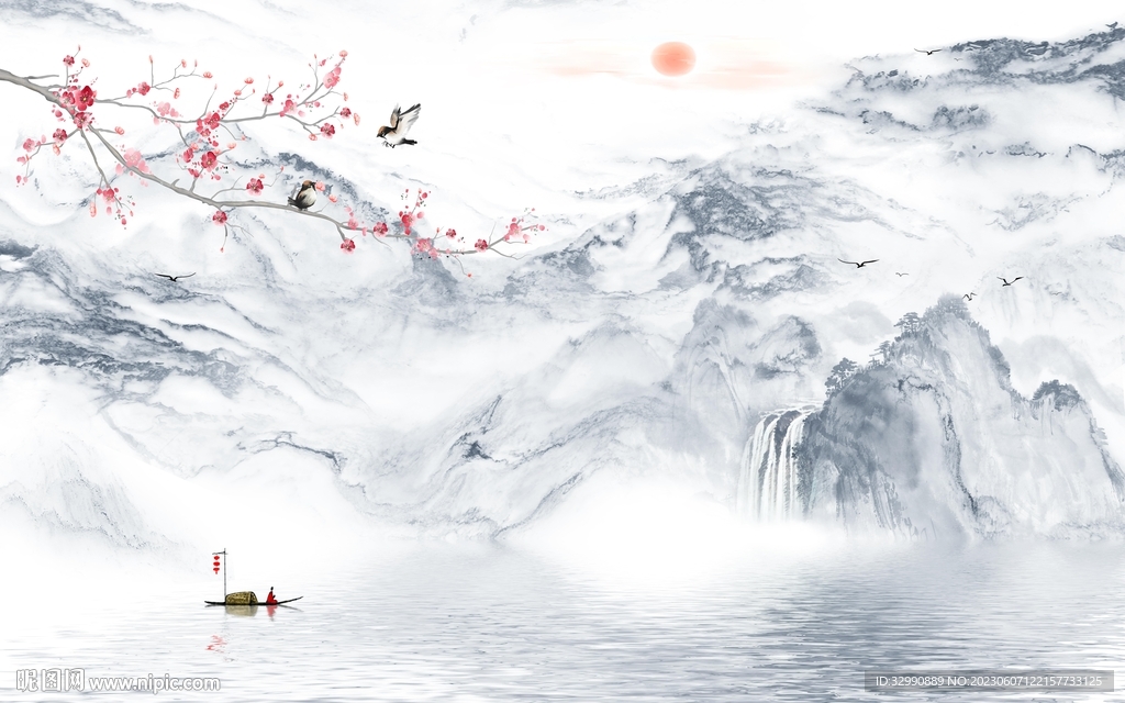 别墅 新款背景山水 tIf分层