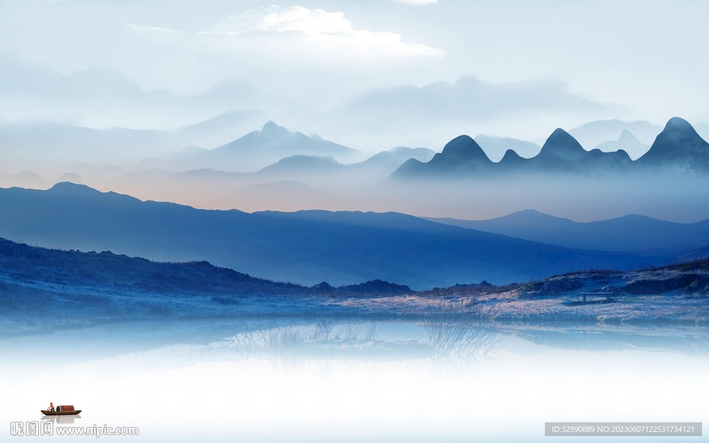 沙发 新款背景山水 tIf分层