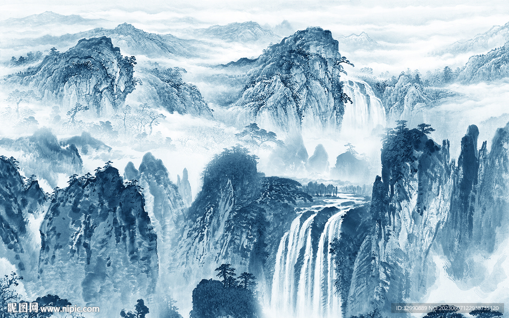 新传 新款背景山水 tIf分层