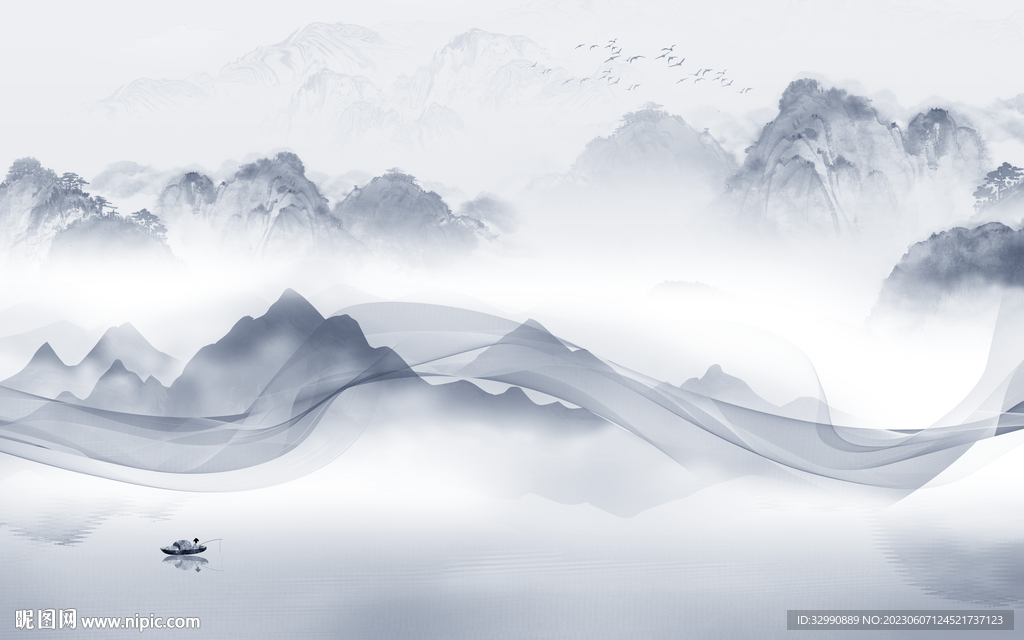 别墅 背景客厅山水 TIf分层