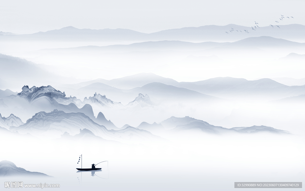 最新 背景客厅山水 TIf分层