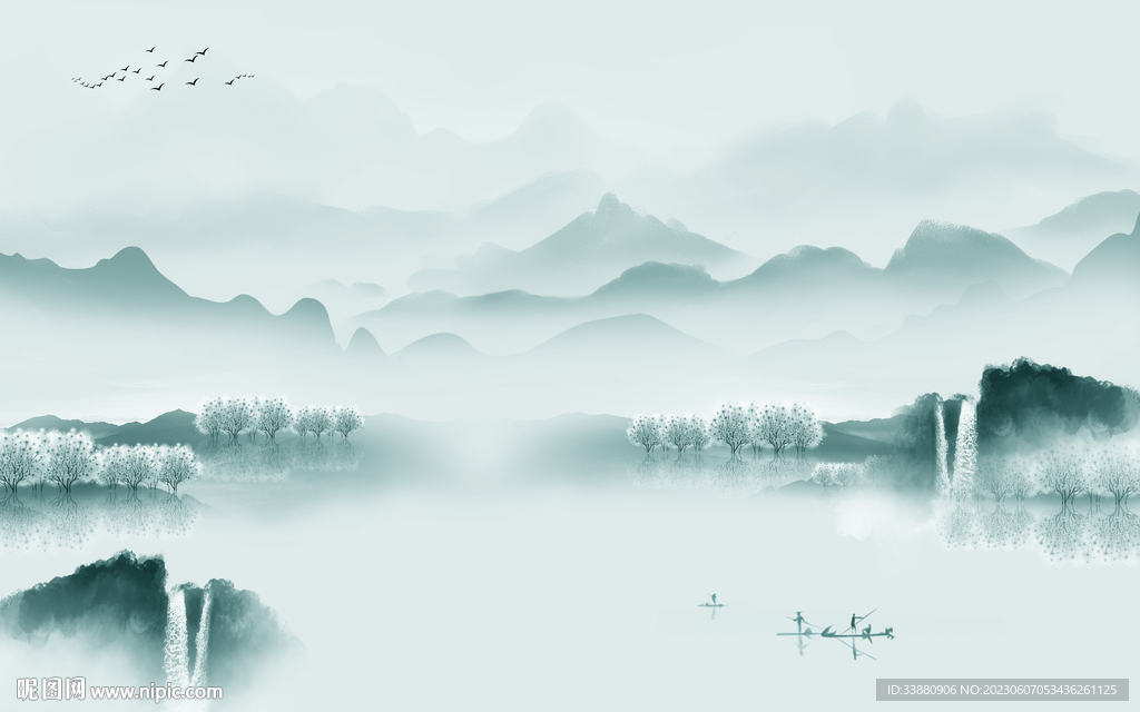 别墅 高端背景山水 TiF分层