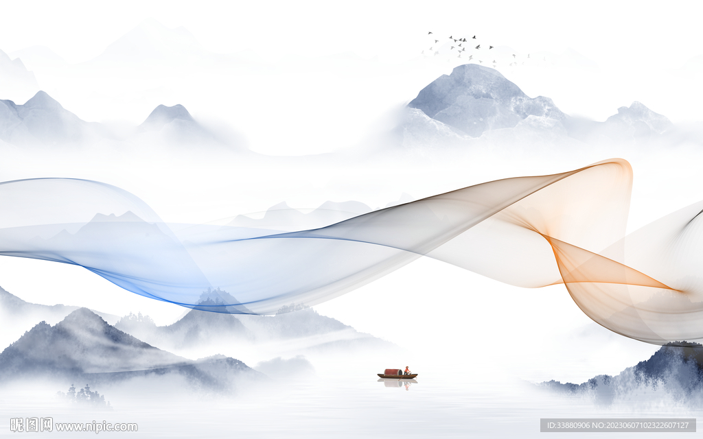 高档 高端背景山水 TiF分层