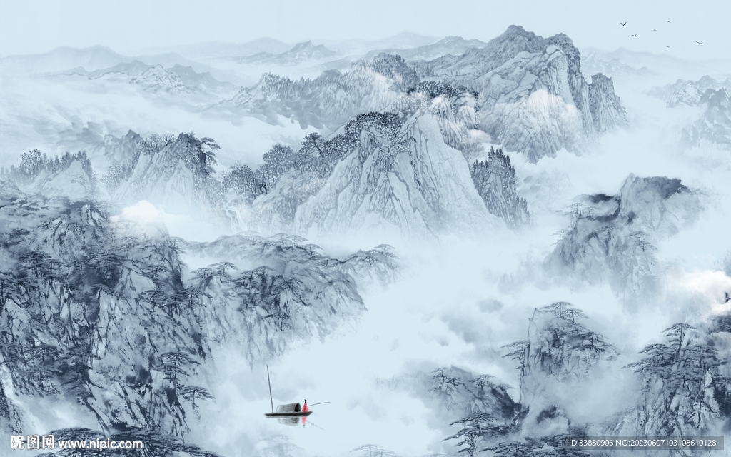 人气 高端背景山水 TiF分层