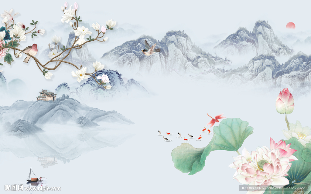 别墅 简约新款山水 tiF分层