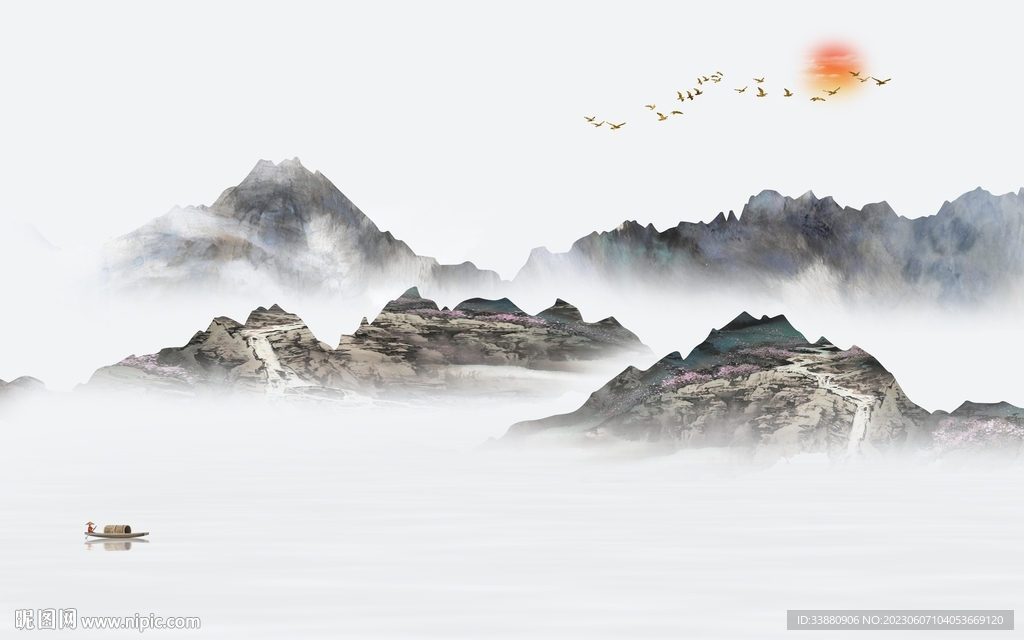 别墅 中式最新山水 tiF分层