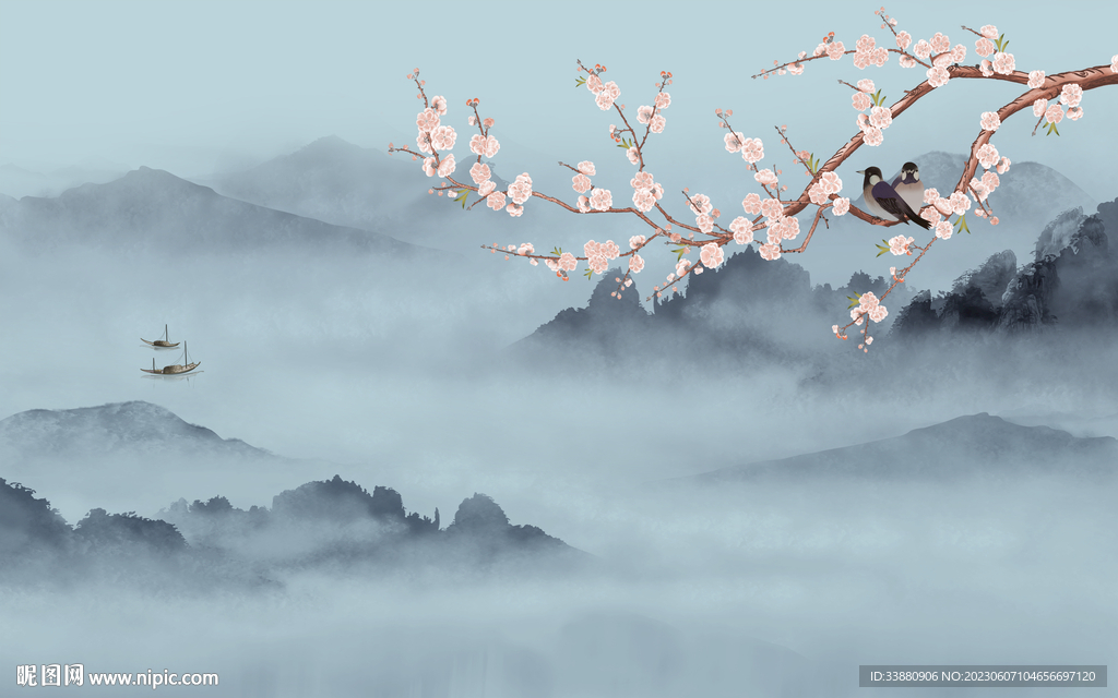 客厅 中式最新山水 tiF分层