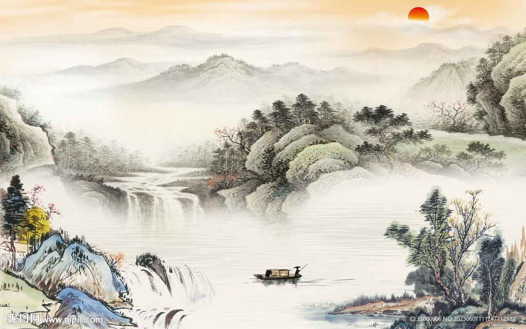 客厅 简奢新款山水 tiF分层