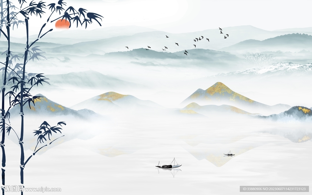 大气 简奢新款山水 tiF分层