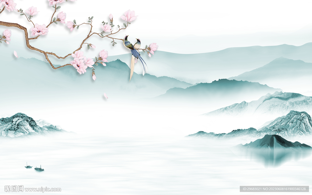 人气 中式爆款山水 TIF分层