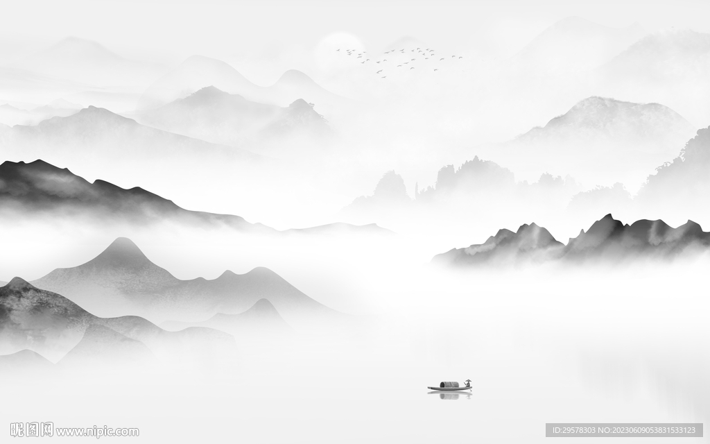 别墅 现代中式山水 TIf分层