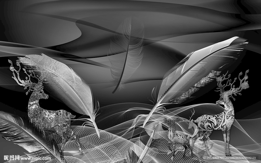 高端 灰色新装饰画 TIF分层