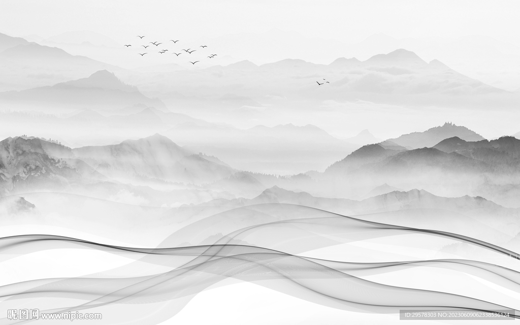 高雅 现代高端山水 tIf分层